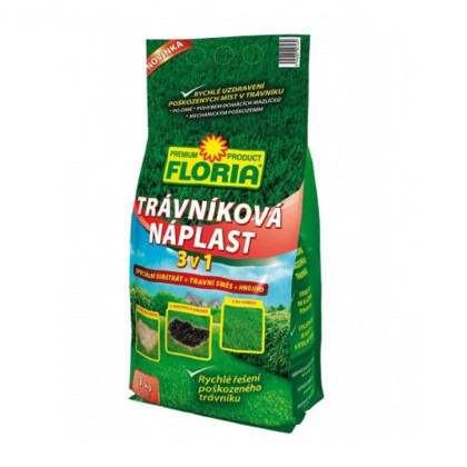 Trávníková náplast 3 v 1 - Floria - travní směs - 1 kg