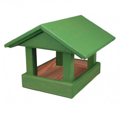 Dřevěné krmítko - zelené - 1 ks